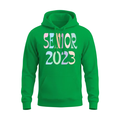 Senior 2023 Shirt, Retro Font, Senior Retro Shirt, Unisex Hoodie - Irish Green