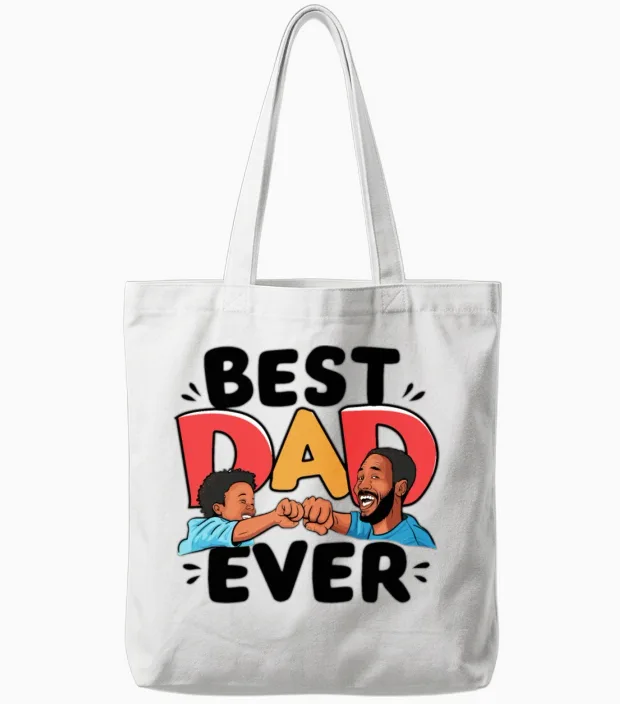 Father's Day the Best Dad in the World Tote Bags in White
