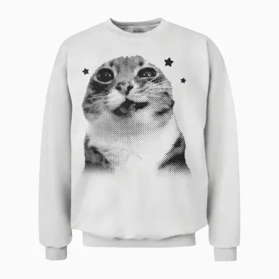 Lustige Y2k Retro Katze Meme Silly Cats Vintage Retro Cats Lover Unisex Sweatshirt - White