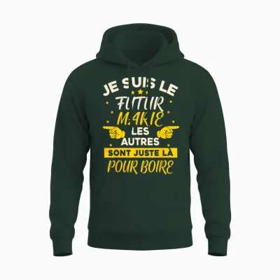 Future Groom Evg Alcohol Party with Friends Gift Evg Wedding T-Shirt, Black, S Unisex Hoodie - Forest