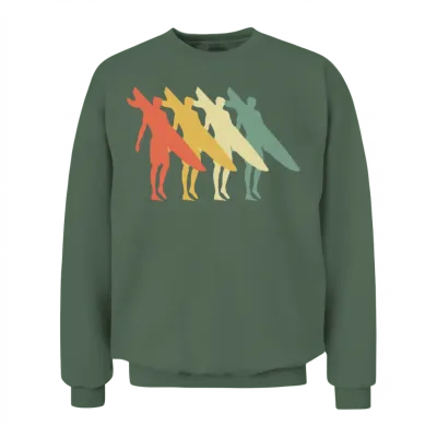 Retro Surfing Unisex Sweatshirt - Military Green
