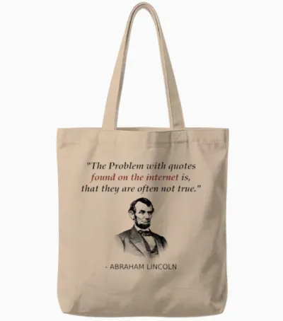 Funny Abraham Lincoln History Teacher Shirt Source Tote Bags - Natural