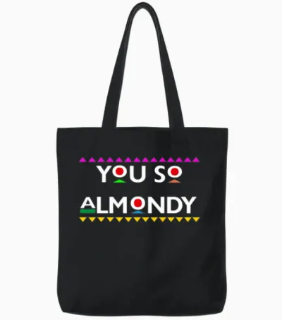 Hey Almond Tote Bags - Black