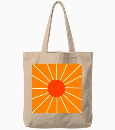 Retro Sunset Orange and Yellow Tote Bags - Natural