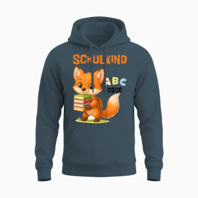 Kinder Schulkind 2026 Fuchs Abc Motiv Einschulung Jungen Unisex Hoodie - Dark Heather