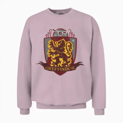 Harry Potter Gryffindor Quidditch Shield Unisex Sweatshirt - Light Pink