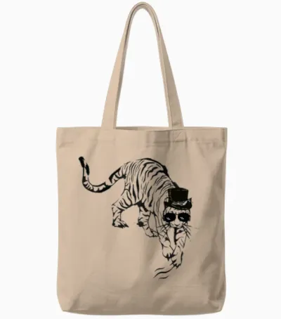 Funny Tiger Tote Bags - Natural