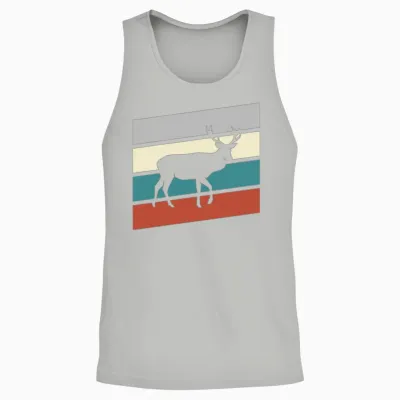 Deer Retro Unisex Tank Top - Ash