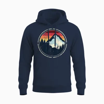 Retro Vintage Mountain Bike Unisex Hoodie - Navy