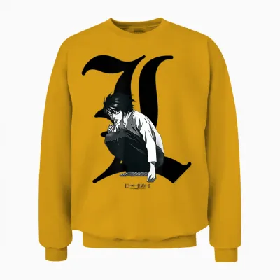 Death Note Old English L Anime Unisex Sweatshirt - Gold