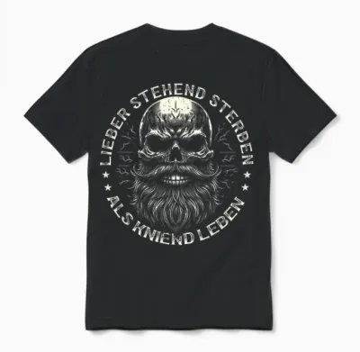 Wikinger Germanen, Lieber Stehend Sterben Als Kniend Leben Unisex T-Shirt - Black