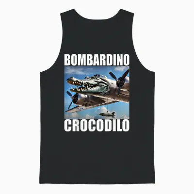 Meme Italiano Bombardino Crocodilo Brainrot Unisex Tank Top - Black