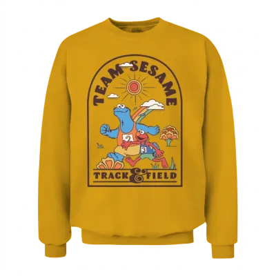 Sesame Street Design Team Sesame Track & Field Unisex Sweatshirt - Gold