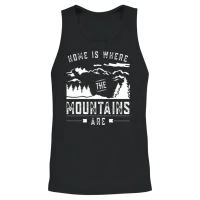 Home Is Where the Mountains Are Mountain Mountaine Unisex Tank Top - Black – 2