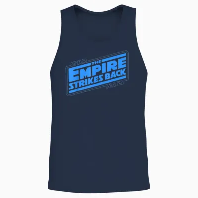 Star Wars Classic Logo: Empire Strikes Back T-Shirt, Black, S Unisex Tank Top - Navy