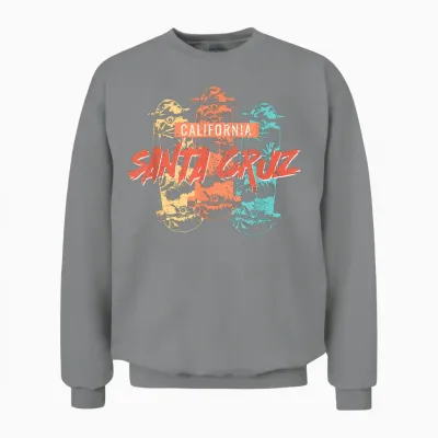 Tropischer Vintage-Skateboard-Skater Aus Santa Cruz, Kalifornien Unisex Sweatshirt - Sport Grey