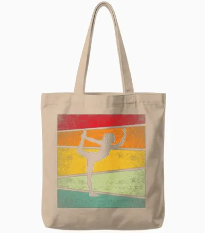 Yoga Retro Tote Bags - Natural