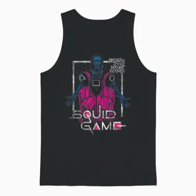 Squid Game Front Man and Guards T-Shirt, Black, S Unisex Tank Top - Black
