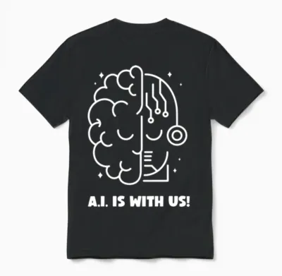 A I Is with Us Artificial Intelligence Unisex T-Shirt - Black