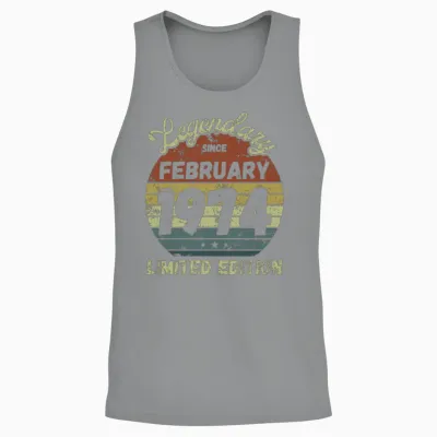 February 1974 - Vintage Birthday Present Unisex Tank Top - Sport Grey