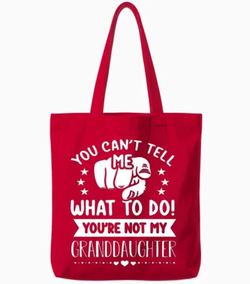 Grandpa Grandfather Saying Granddaughter Birthday Tote Bags in Red