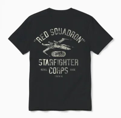 Star Wars Rebel X-Wing Starfighter Corps Collegiate Disney+ Unisex T-Shirt - Black