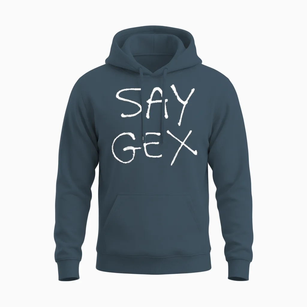 Sag Gex Lustig Schwul Queer Lgbtq Unisex Hoodie in Dark Heather