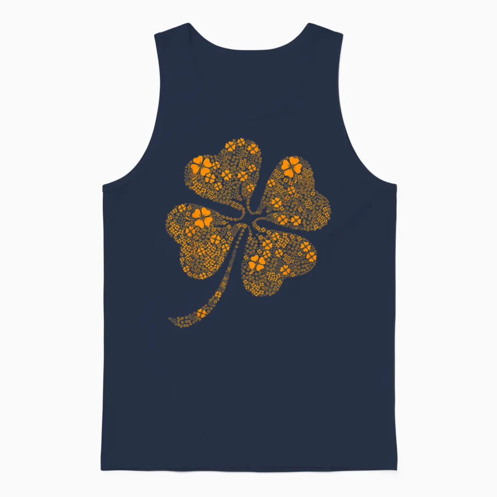 Funny St Patrick's Day Ireland St Patrick's Day Clover T-Shirt, Green, S Unisex Tank Top in Navy