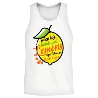 Funny Life Lemons Unisex Tank Top - White – 2