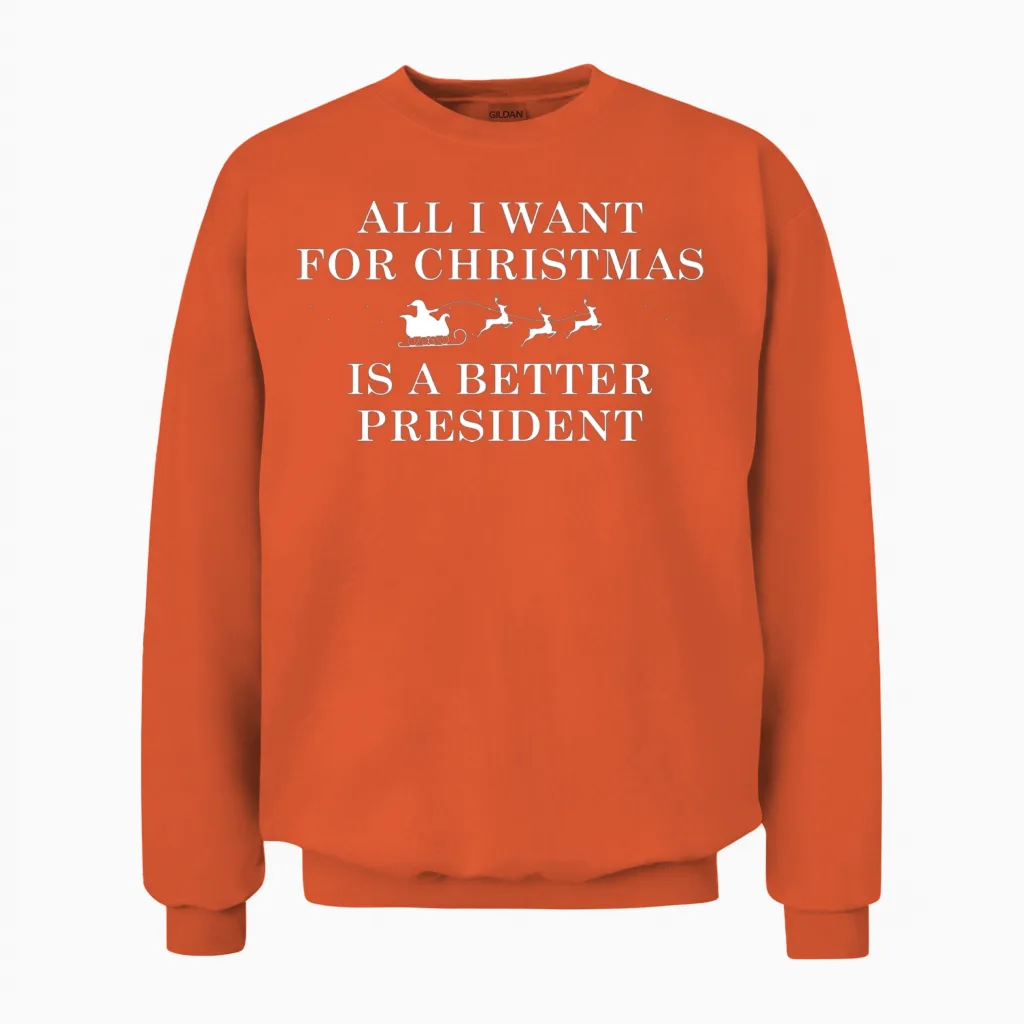 Christmas President Unisex Sweatshirt in Orange
