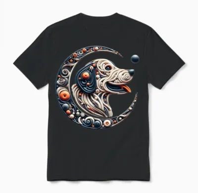 Lunar Dog Unisex T-Shirt - Black