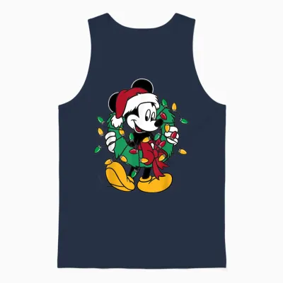 Disney - Mickey Mouse Christmas Lights Unisex Tank Top - Navy