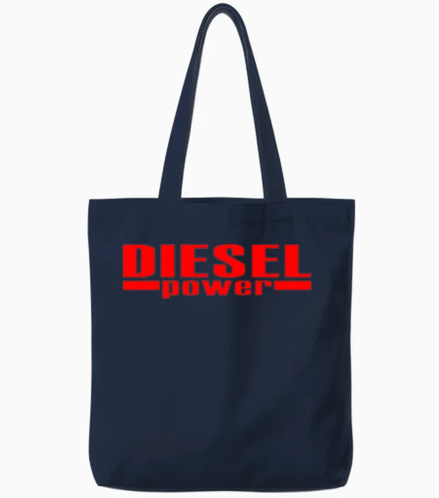 Diesel Power Tote Bags in Navy