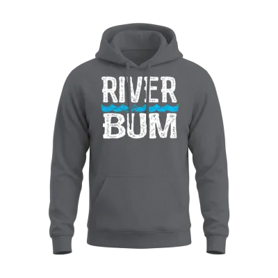 River Bum Floating Float Camping Vacation Rat Unisex Hoodie - Charcoal