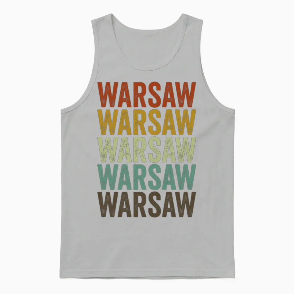 Warsaw Poland Retro Vintage Unisex Tank Top - Ash