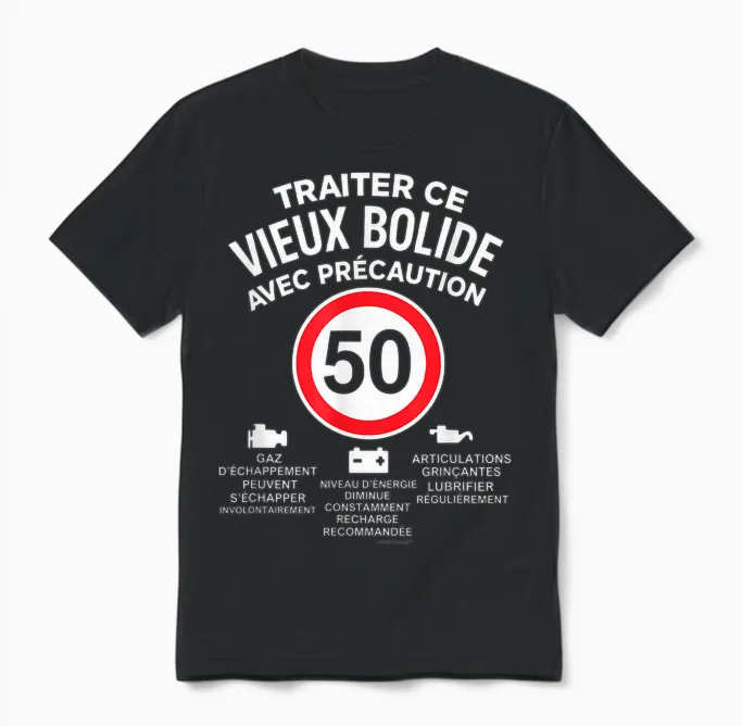 50 Years Mechanical Humour - Panel Old Bolide Man Unisex T-Shirt in Black
