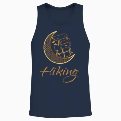 Hiking in Gold Moon Unisex Tank Top - Navy