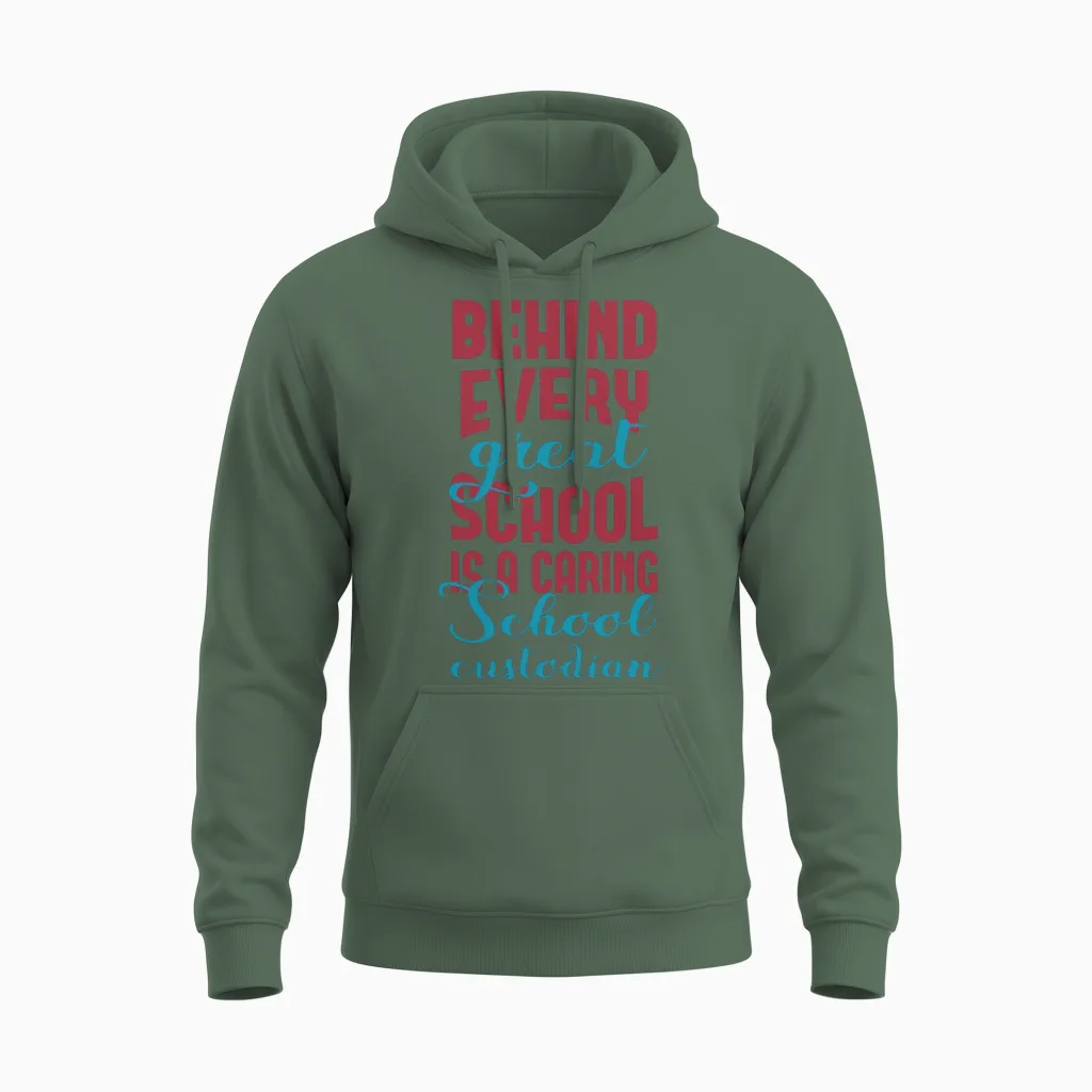 School Custodian Funny Unisex Hoodie in Military Green