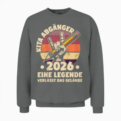 Kinder Kita Abgänger 2026 | Eine Legende Verlässt Das Gelände Unisex Sweatshirt - Graphite Heather