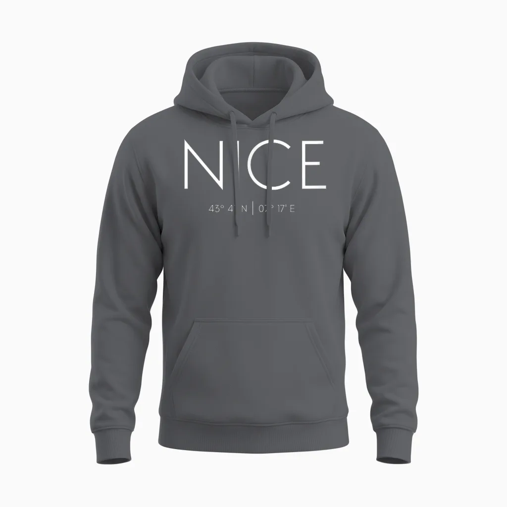 Nice, France, Alpes-Côte D'azur, French Riviera, Europe T-Shirt, Black, S Unisex Hoodie in Charcoal