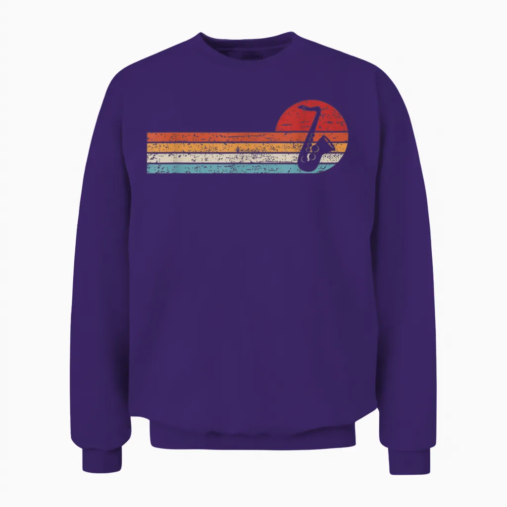 Saxophonist Jazz Musik Musiker Retro Saxophon Unisex Sweatshirt in Purple