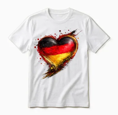 Deutschland T-Shirt Herz Mit Der Deutschen Flagge Germany Unisex T-Shirt - White