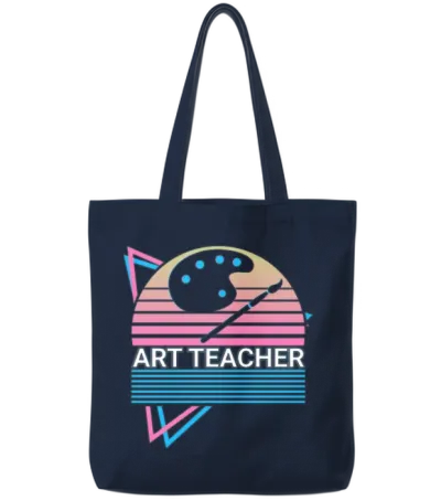 Art Teacher Art Professor Retro Tote Bags - Navy