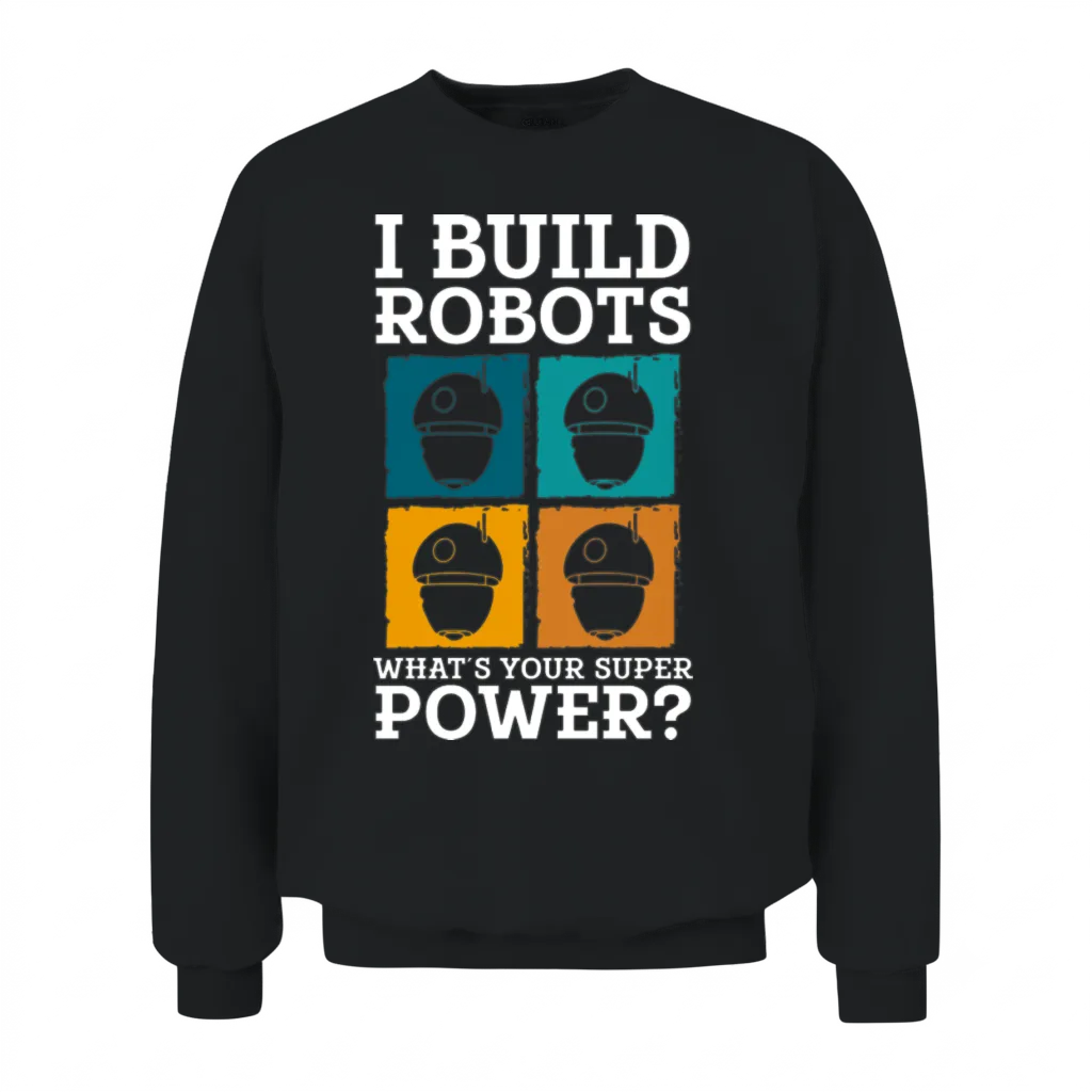 Robot Retro Unisex Sweatshirt - Black