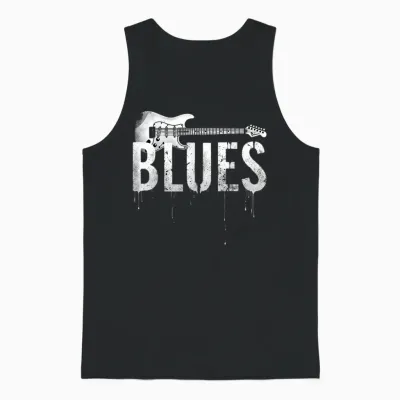 Distressed E-Gitarre Blues Music Unisex Tank Top - Black