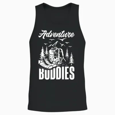 Funny Hiking Hiker Gift Unisex Tank Top - Black