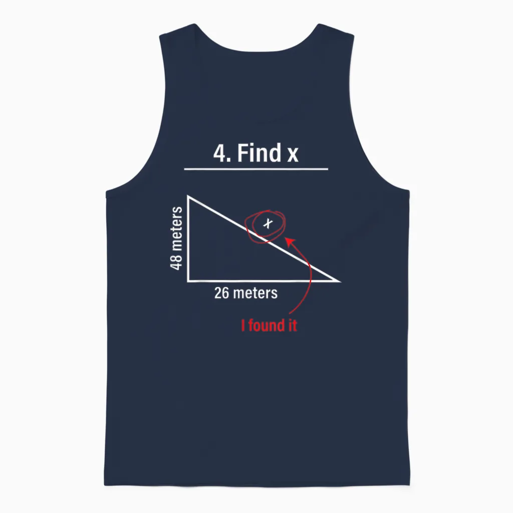 Find X Lustiger Spruch Mathe Spruch Mathematiker Geschenkide Unisex Tank Top in Navy
