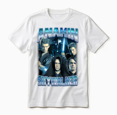 Star Wars Classic Anakin Skywalker Photo Collage Unisex T-Shirt - White