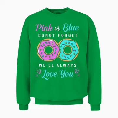 Gender Reveal Pink Blue Baby Shower Unisex Sweatshirt - Irish Green