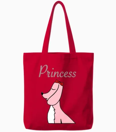 Princess Dog Tote Bags - Red